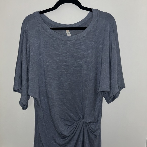 Daily Practice by Anthropologie Dresses & Skirts - Daily Practice Anthropologie Dress Large Blue Knot Front Dolman Slub Knit Mini